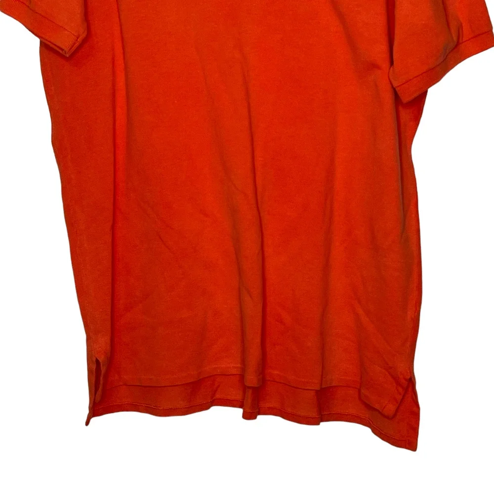 Polo‎ Ralph Lauren Golf Shirt Size Large Orange USA Made Knit 100% Cotton